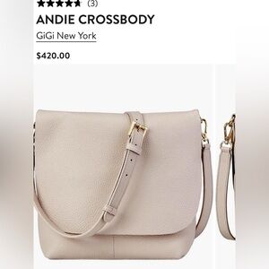 GiGi New York Andie Crossbody Bag in Pebble Light Taupe with Gold Hardware